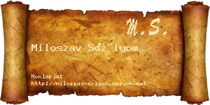 Miloszav Sólyom névjegykártya